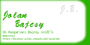 jolan bajcsy business card